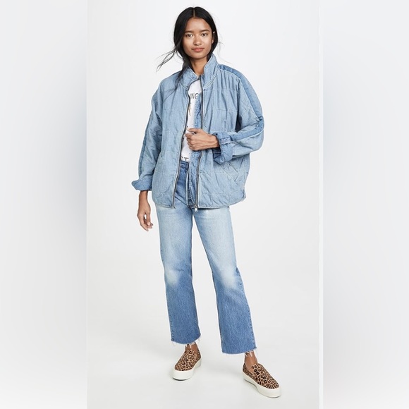 Free People Quilted indigo Dolman Denim Jacket - Picture 4 of 6